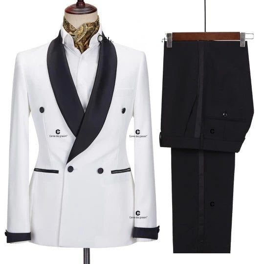 Tuxedo for Mens: Men's Suit Two Sets Wedding Bridegroom Best Man Suit Black