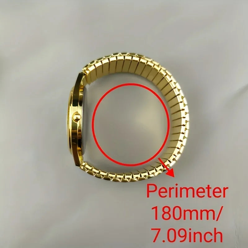 1pcs Vintage round pointer quartz watch classic analog elastic band watch for ladies
