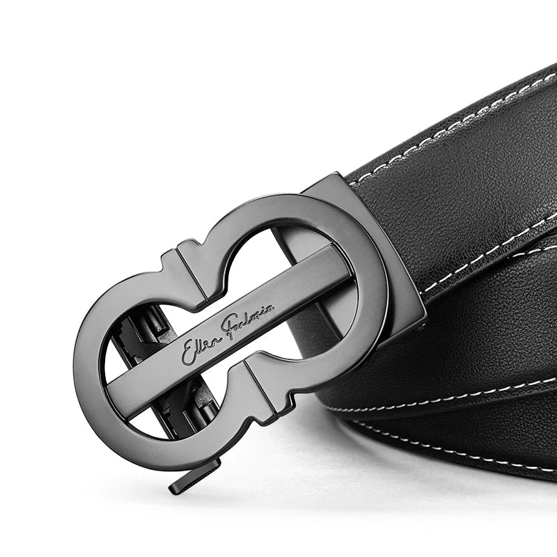 OYIFAN Fashion Men's Belt Automatic Belt Cowhide Genuine Leather Automatic Buckle,Designer Belts,Business Casual Belts for Men