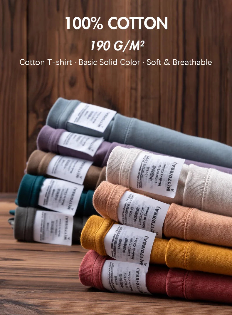 6.7oz 190gsm Combed Cotton Tees Tshirts Mens Solid Tops Woman Male Custom Team Uniform Class Clothes Summer Brand Customization