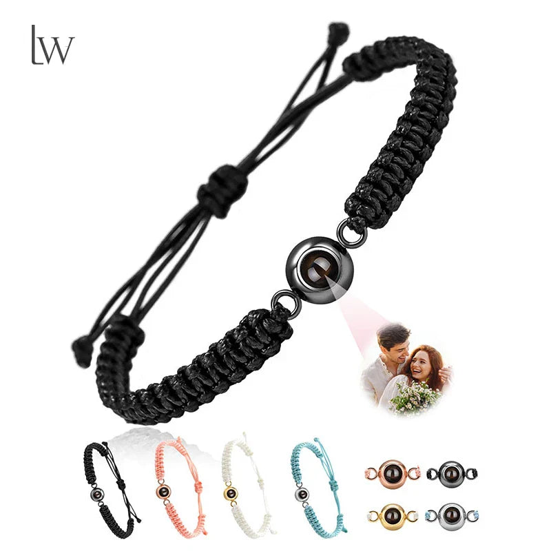 Custom Bracelets with Picture Personalized Gifts for Women Men, Custom Photo projection Bracelet Gifts for Couple/Family/Friend
