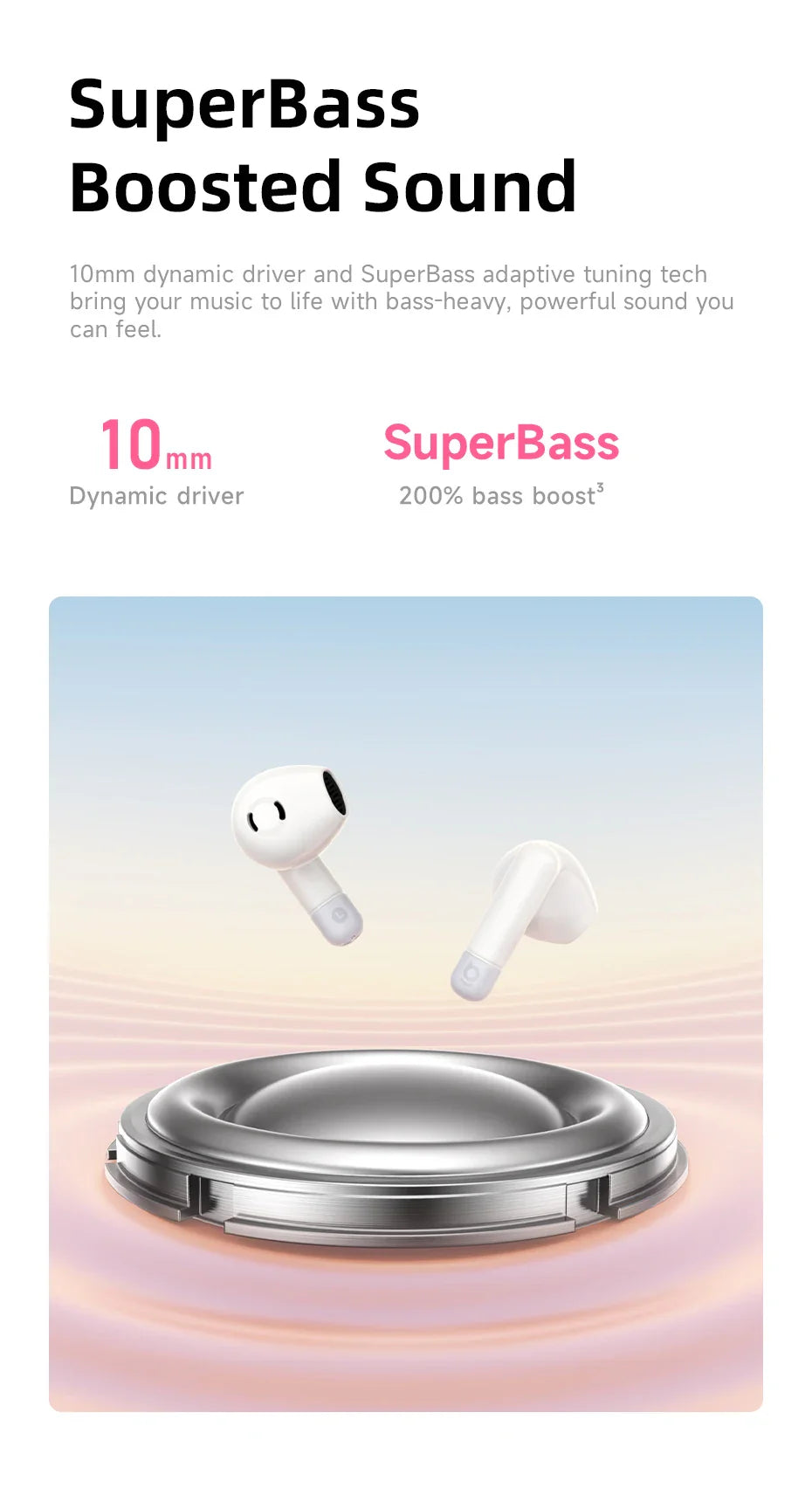 Baseus Bass BS2 Lite True Wireless Earbuds Bluetooth 6.0 Semi-in-Ear Earphones 2-Mic AI ENC 40H Playtime IP55 SuperBass Ear buds