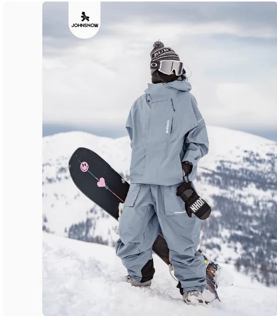 John Snow Winter Ski Suits Men And Women Outdoor Waterproof Breathable Warm Snowboarding Suit Sets Skiing Jacket And Pant