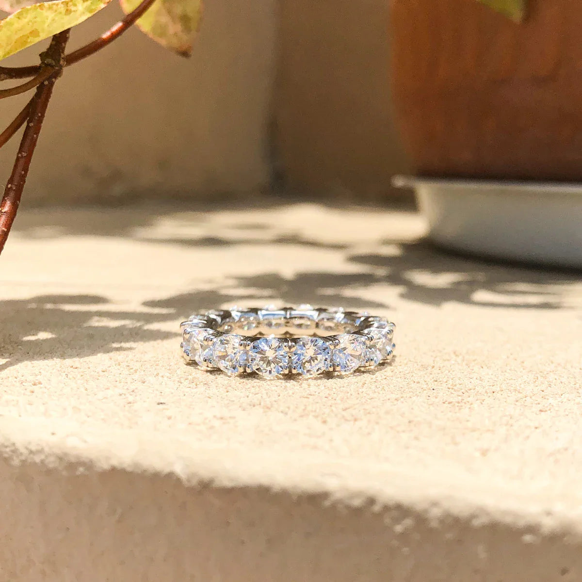 4.0mm  Moissanite Diamond Ring 925 Sterling Silver Classic Wedding Ring Single Head Ring Women's Wedding Jewelry Gift