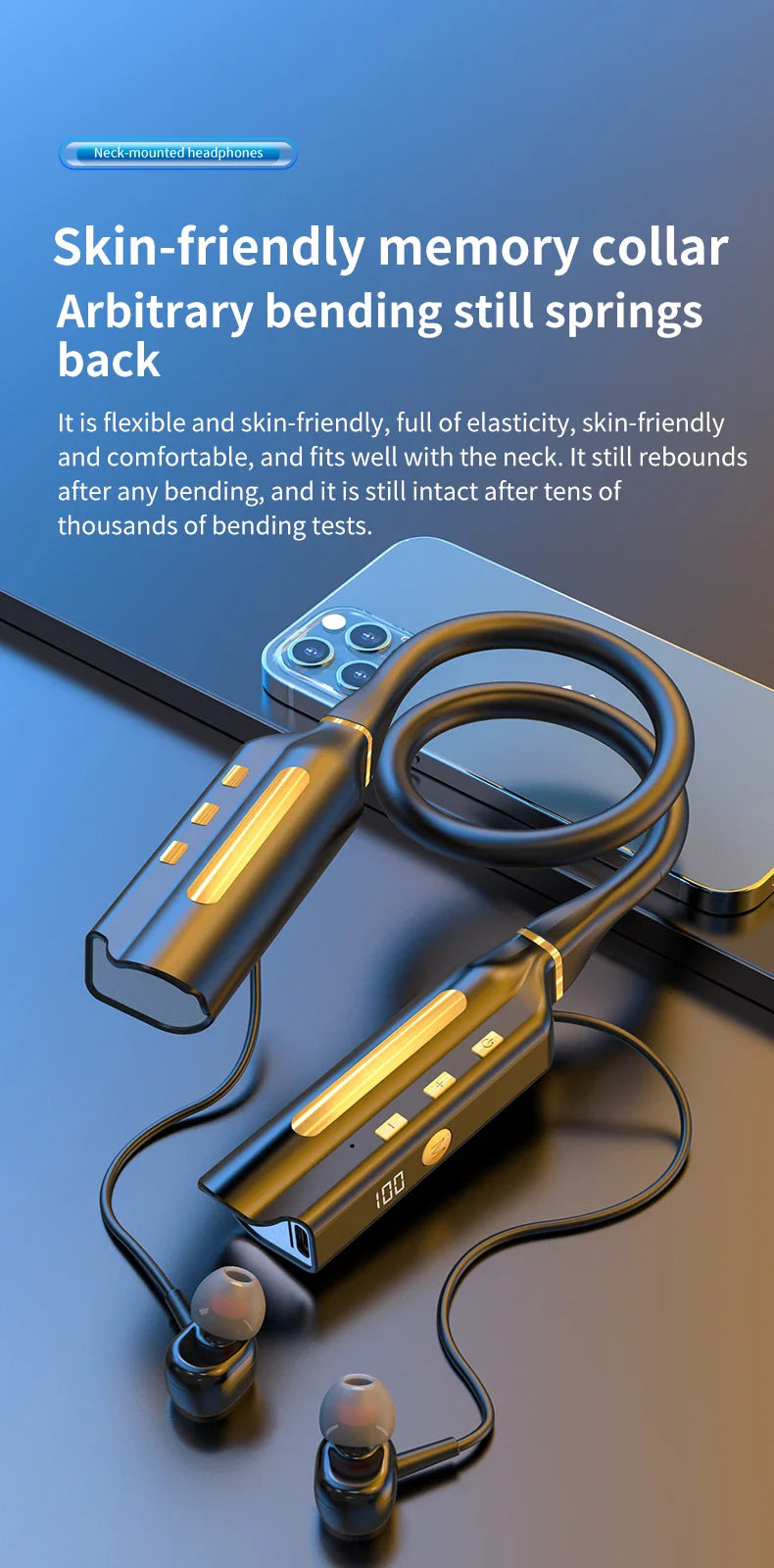 10000mAh 10000Hours Playback Wireless Bluetooth Earphones Magnetic Sports Running Headset Neckband Sport Earbuds Noise Reduction