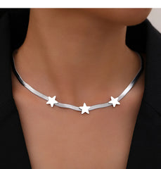 Stainless Steel Necklaces Gothic Blade Snake Chains Stars Choker Statement Light