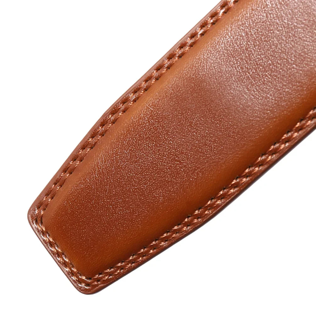 3.5cm Belt No Buckle Cow Genuine Leather Belt Body for Automatic Buckle High Quality Black Brown Belts Without Buckle Cowskin