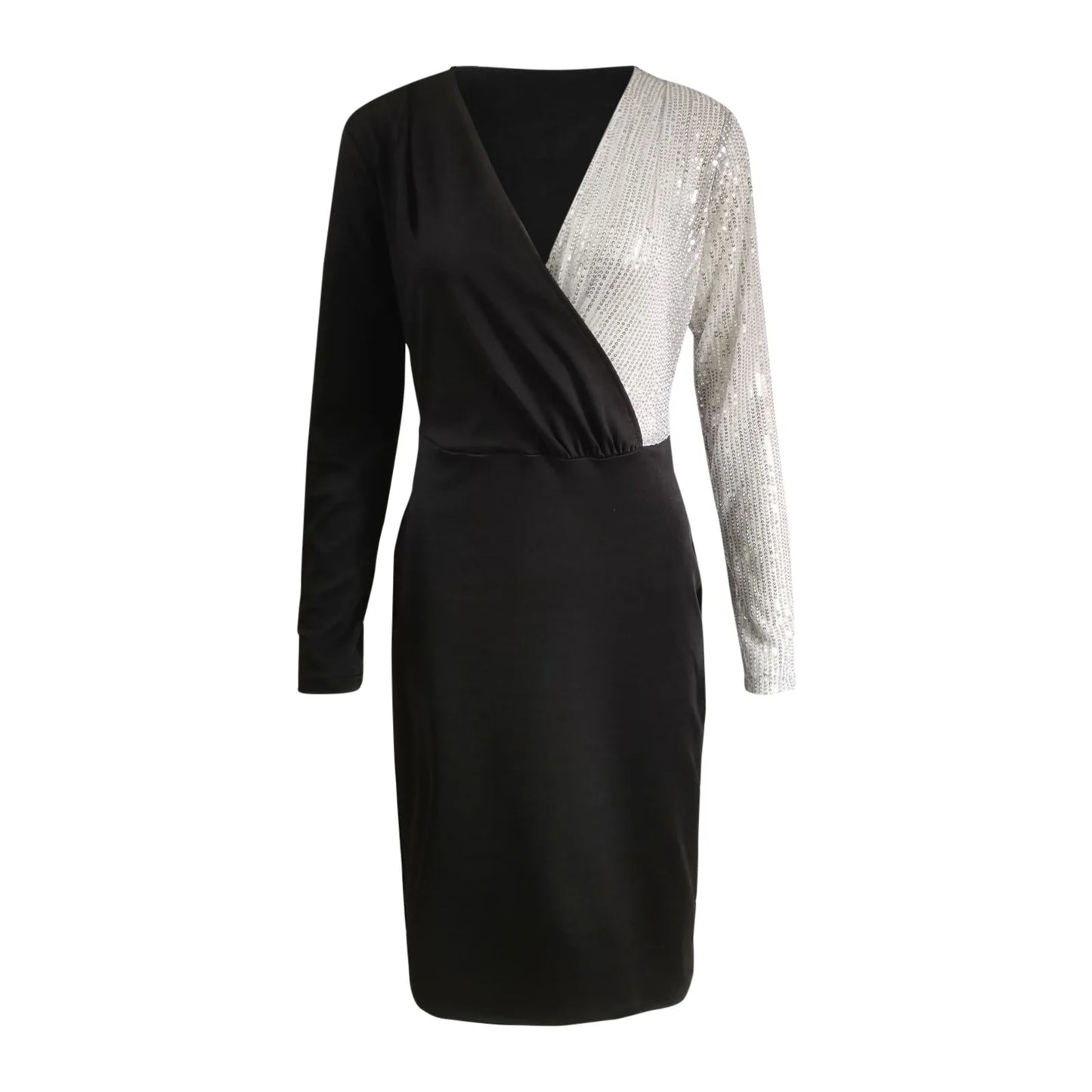 Evening wear Dresses: Women Glitter Dresses For Women Elegant Deep V Neck