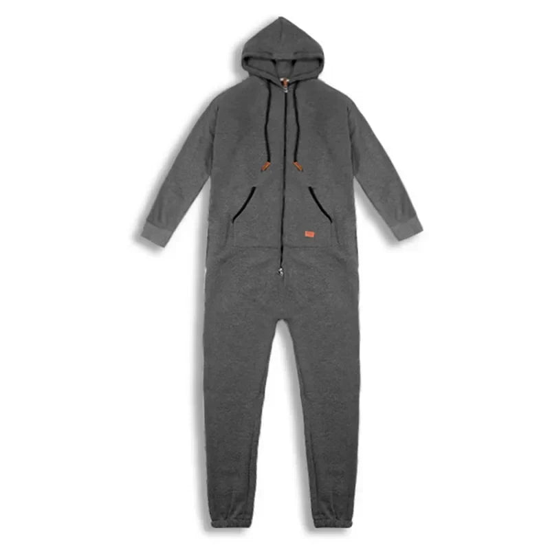 New Custom 3D Full Design Jumpsuit Pajamas Long-sleeved sports pants solid color splicing casual sweater men's zipper hoodie