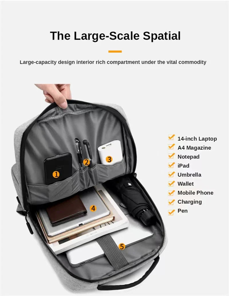 Laptop backpack travel Multifunctional Large capacity male usb charging computer school backpacks oxford waterproof bag for men