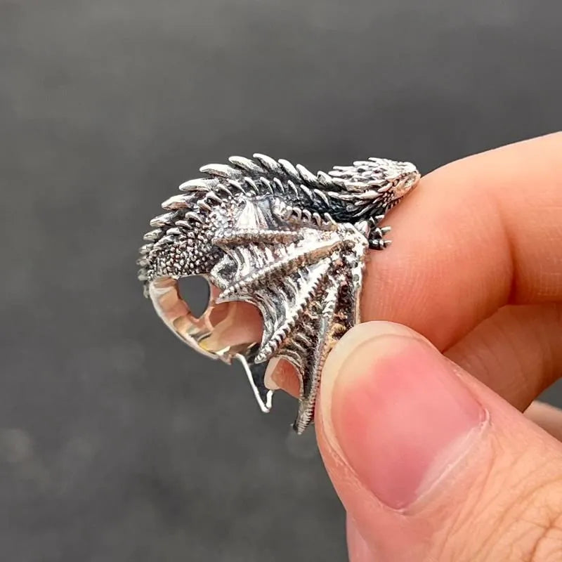 Rings Gothic Punk Style Pterosaur Wings Opening Adjustable  Rings Vintage