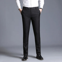 Boutique Fashion Solid Color Mens Casual Business Suit Pants Male