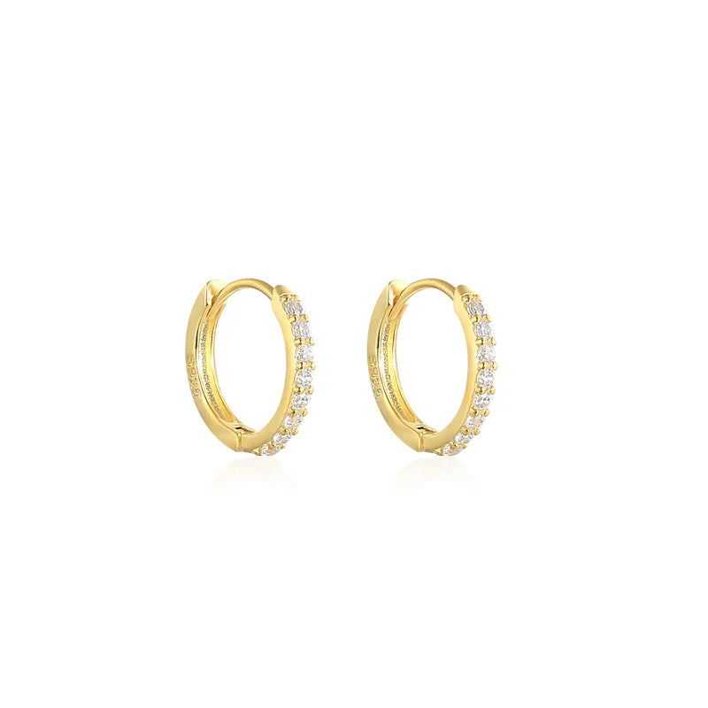 CANNER Ins Star Anise 925 Sterling Silver  Earring For Women Hoop Earrings Crystal Fine Jewelry Glossy 18K Gold Mom Gift Trend