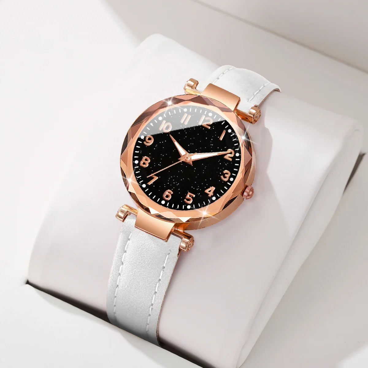 Fashion Arabic Dial Women Quartz Watch Casual Leather Strap Wristwatches for Ladies Clock Reloj Mujer（Without Box）