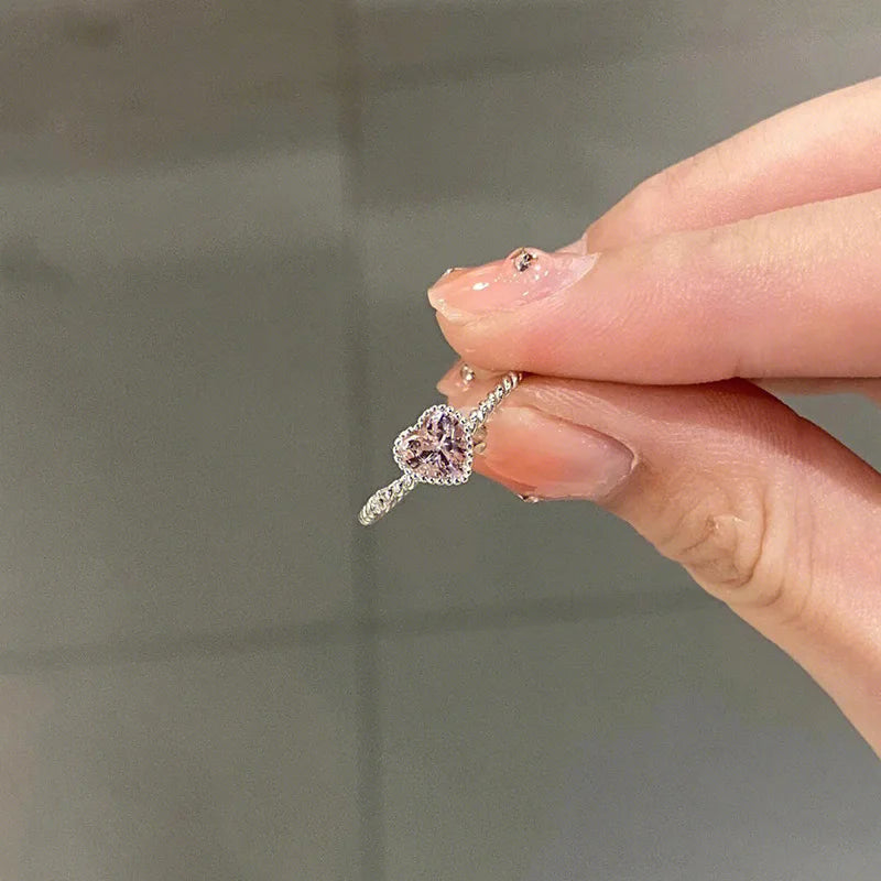 925 Sterling Silver Rings Party Jewelry Vintage Charm Double Layer