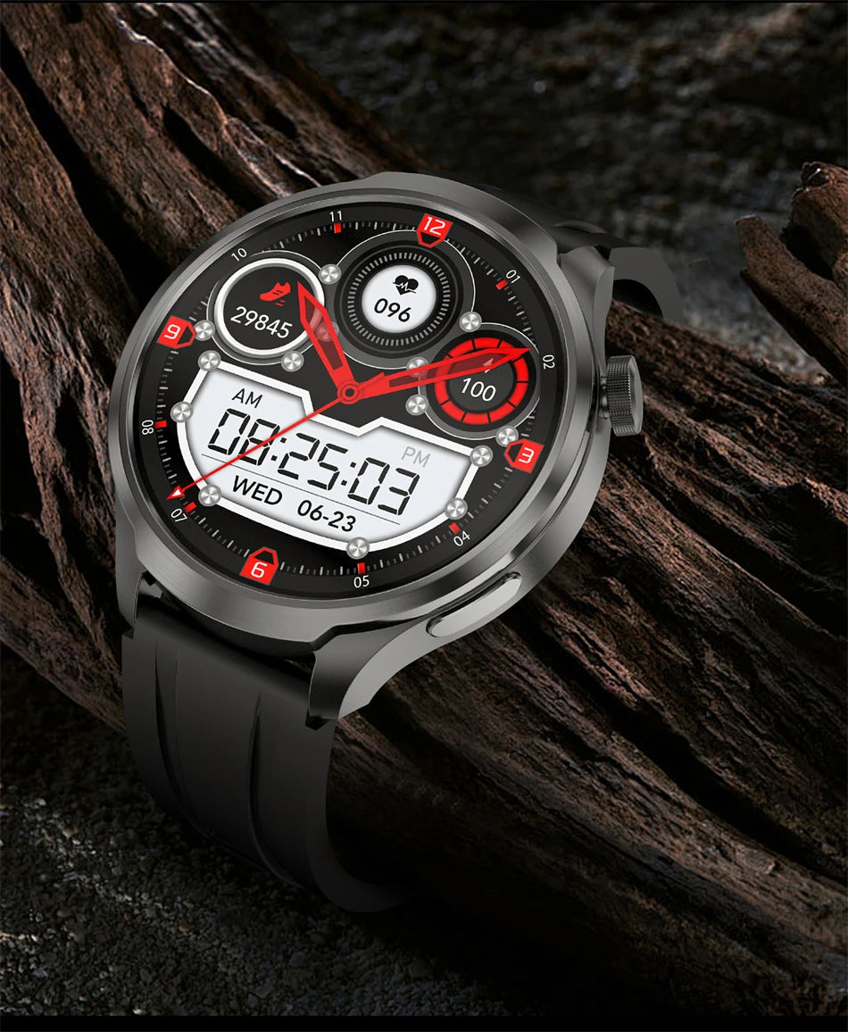 BOXUXING 1.85-inch Smart Watch Men Sport Waterproof Fitness Heart Rate Watches Compass GPS Track NFC Bluetooth Call Smartwatch