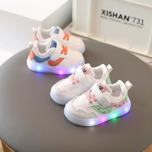 Child Shoe Boys Girl Led Light Sneakers Glowing Shoe for Kids Soft Soled Breathable Casual shoes Infant Toddler Baby Shoes Tenis