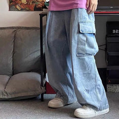 Jeans Trouser Denim Y2k Baggy Pants Black Wide Leg Pants Men's Jeans Oversize Cargo