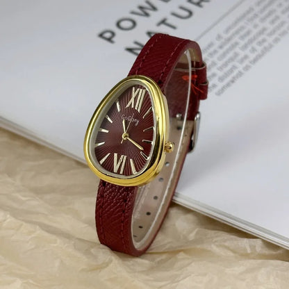 Famous Brand Women Quartz Watch Luxury Gift Ladies Snake Head Female Watch Fashion Red Leather Strap Wristwatch Dropshipping