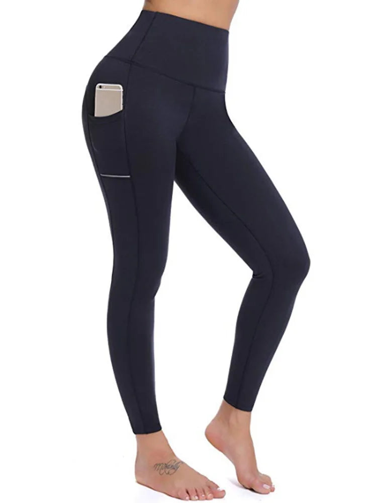 High Waist Push Up Leggins Fitness Tights Pocket Workout Leggings Women