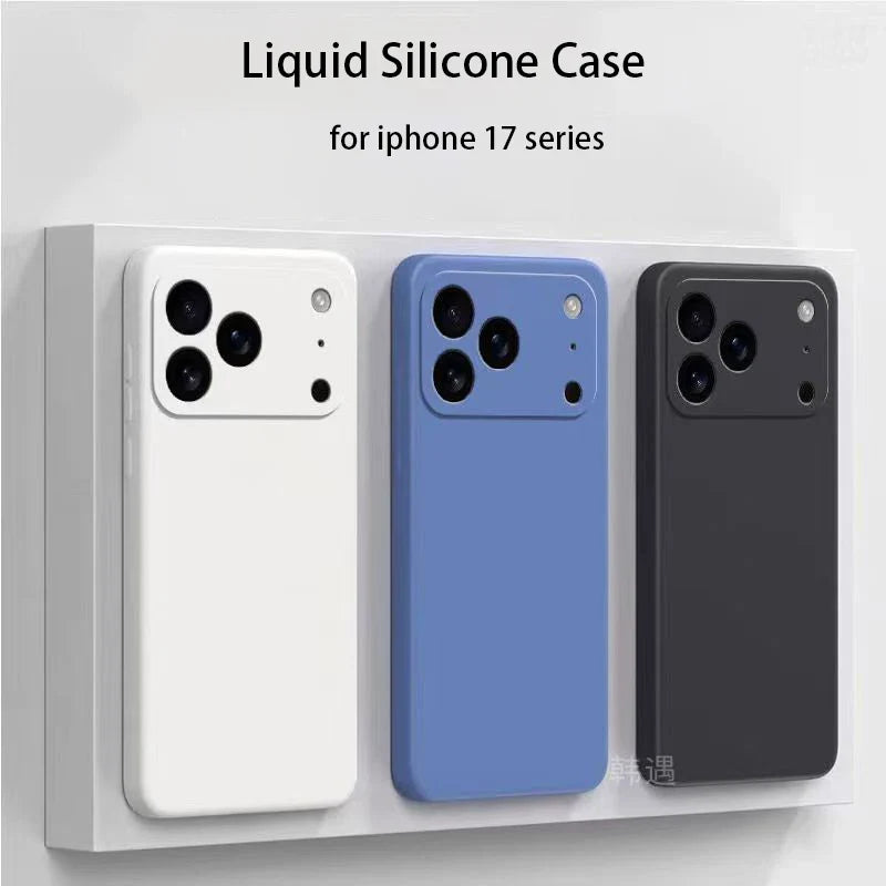 Square Liquid Silicone Phone Case for Apple iPhone 17 Pro Max 17 Air Soft Cover Case