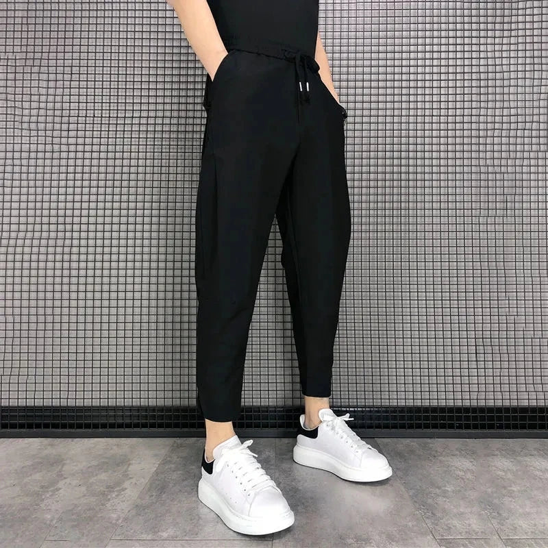 Men Harem Pants Solid Casual Korean Slim Wild Vintage Loose Fashion Youth Trousers