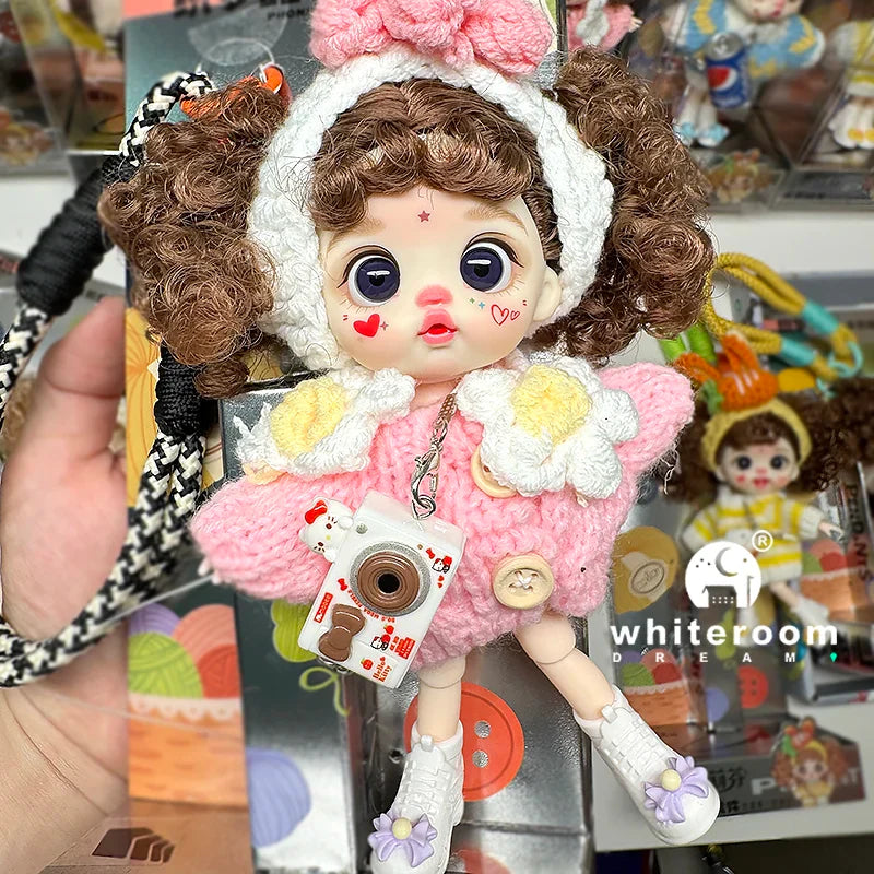 bjd doll Dolls for girls 13cm Labbu doll pocket mini blyth girl Doll Barbi Cry Baby Ball jointed doll Mobile phone Decoration
