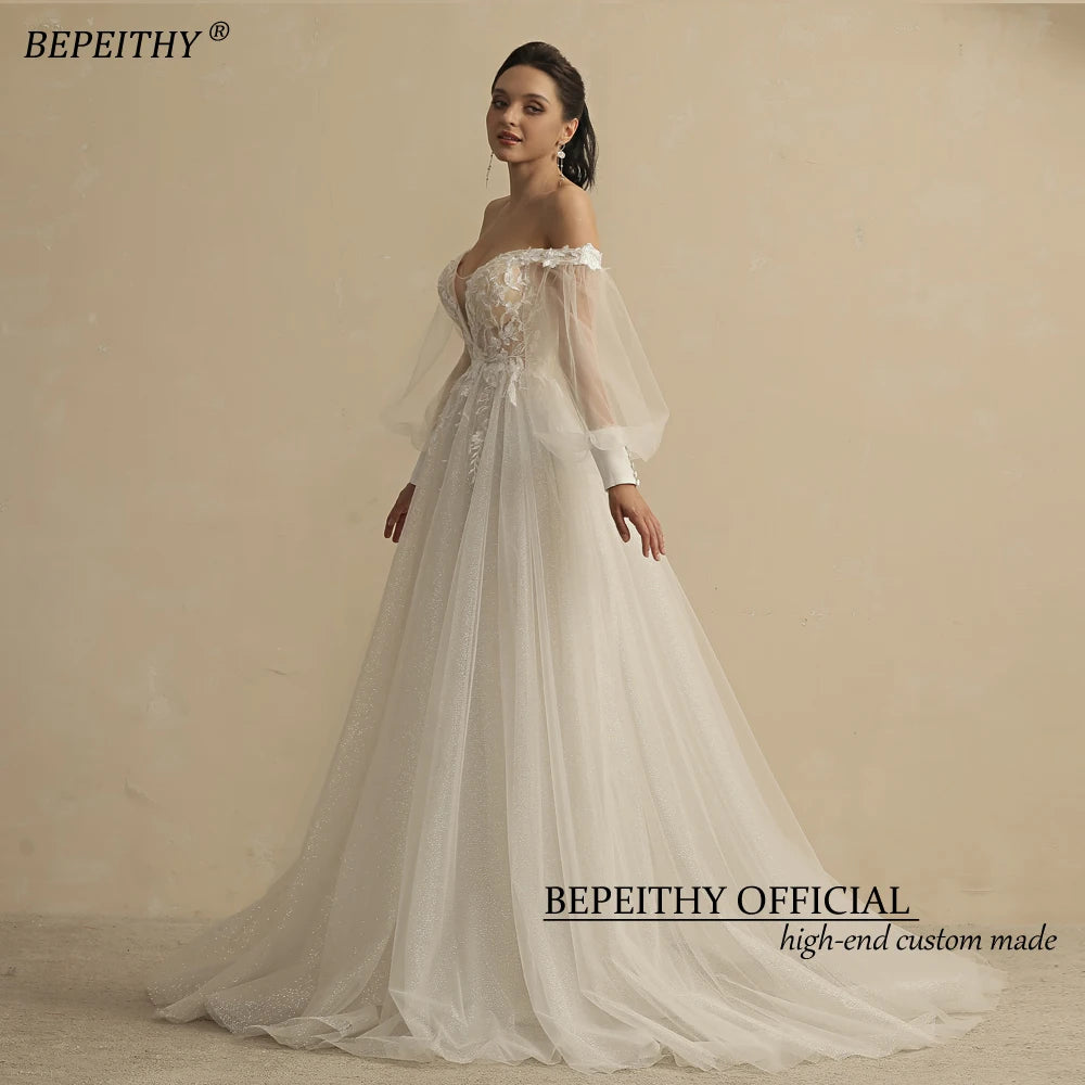 White Bridesmaid Dresses: Boho Ivory Wedding Dresses For Women Bride Deep Neck