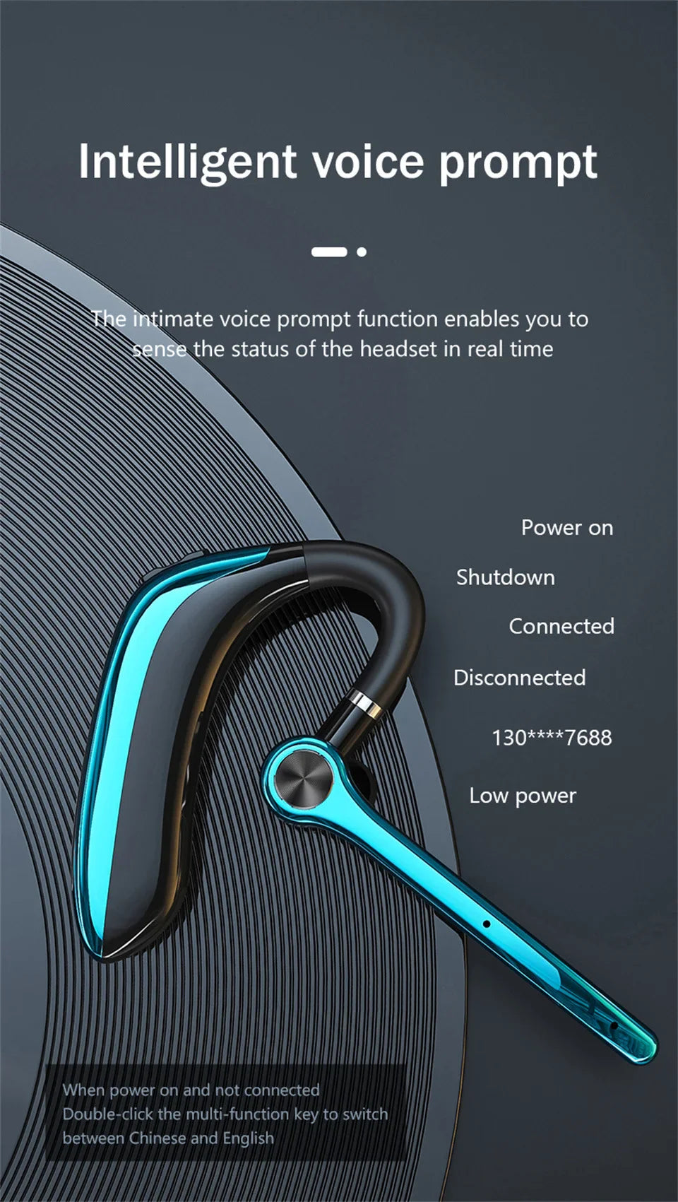 Wireless Headphones With Dual Microphon Bluetooth Earphone ENC Noise Cancelling Hands-free Headset Busines Auriculares Driving