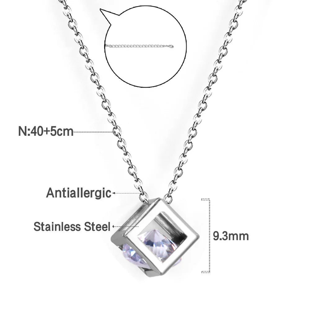 LUXUKISSKIDS Heart Star Moon Pendant Necklaces Tiny Charms Stainless Steel Choker Women/Girls Y2K Sweater Boho Jewelry Collares