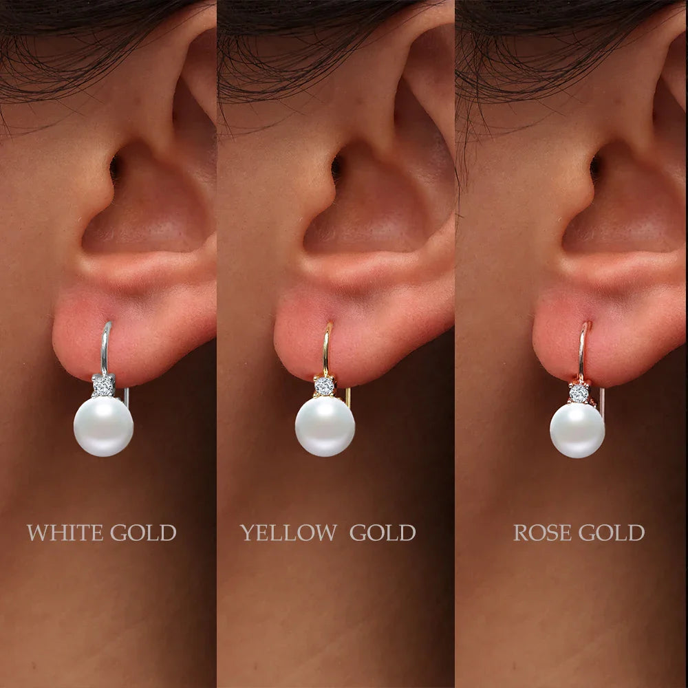 Pearl Dangle Earrings Embellished with Swarovski Crystals Exquisite Fashionable Drop Earrings Imitation Freshwater Pearl Jewelry