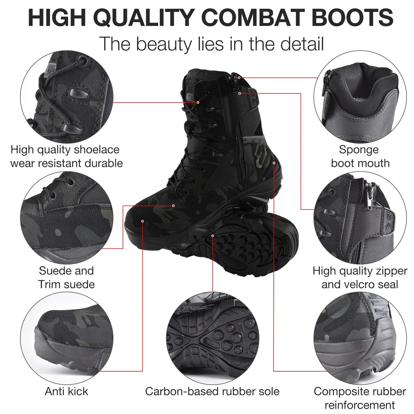 Army Combat Boots Military Boots Men Hiking Shoes Breathable Tactical Combat Boots