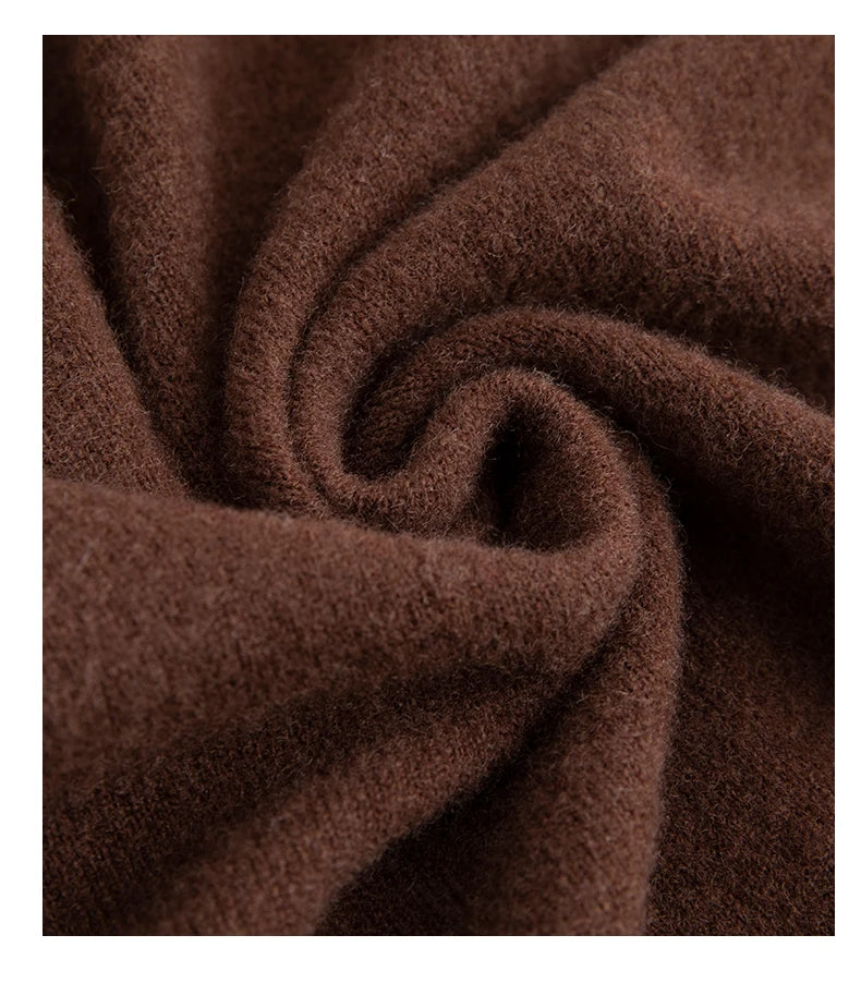 Fashion Men's 100% Wool Pullover Half-high Collar Sweater Autumn Winter Warm Top