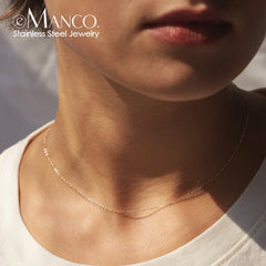 Fine Chain Necklace Stainless Steel Gold Color Pendants Short Long Statement