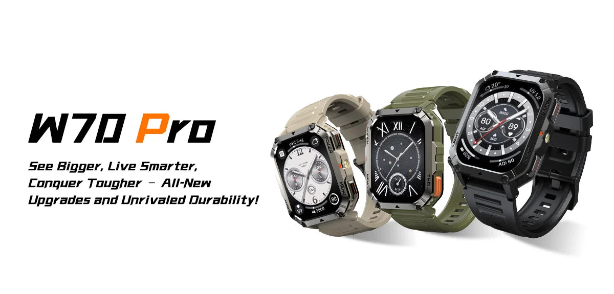 Blackview W70 Pro Sports Fitness Smart Watch 2.01 Screen Bluetooth Talking Watch LED Flashlight Outdoor Smart Watch With Compass