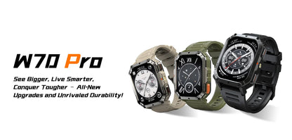 Blackview W70 Pro Sports Fitness Smart Watch 2.01 Screen Bluetooth Talking Watch LED Flashlight Outdoor Smart Watch With Compass