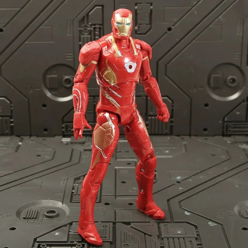 17 Cm Children Toys Marvel Anime Figures Spiderman Hulk Action Figure Iron Man Cartoon Kids Toy Christmas Gift Glow Doll Hobbies