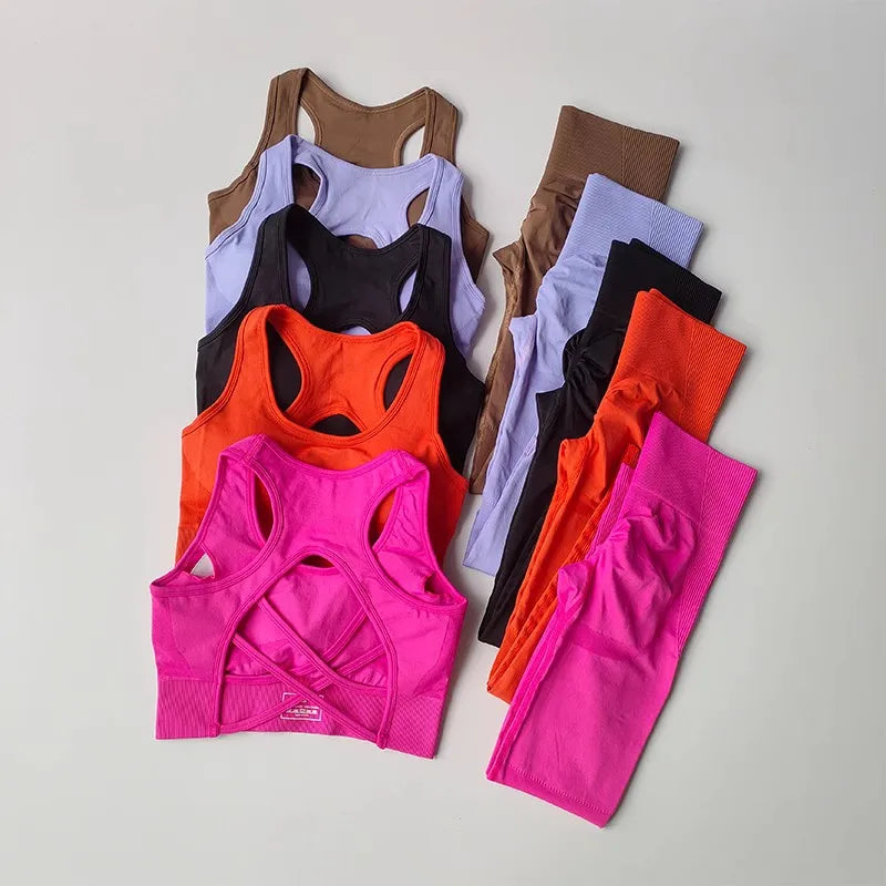 Women's tracksuit Fitness Yoga Sets Sportswear Workout Sports Bra+High Waist Leggings