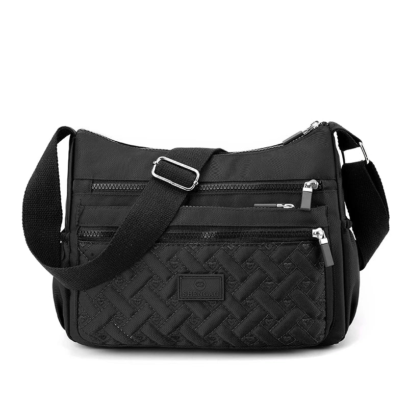 Women's Shoulder Crossbody Bag Waterproof Solid Color Black Pink Casual Handbag