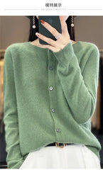 Spring and Autumn  New 100% pure merino cashmere sweater women's O-neck