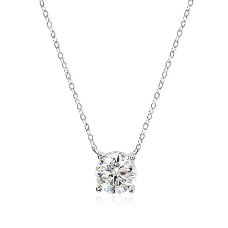 Smyoue 1-5CT Rose Gold Color Moissanite Necklace for Women D Color Sparkling Classic Lab Diamon Pendant Sterling Silver 925 100%
