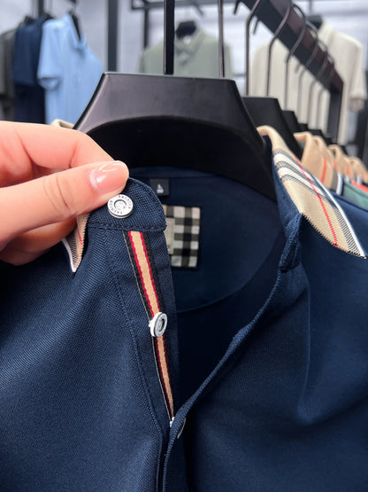 Designer fashion brand short sleeve polo shirt men summer new luxury exquisite embroidery high-end business casual Paul T-shirt