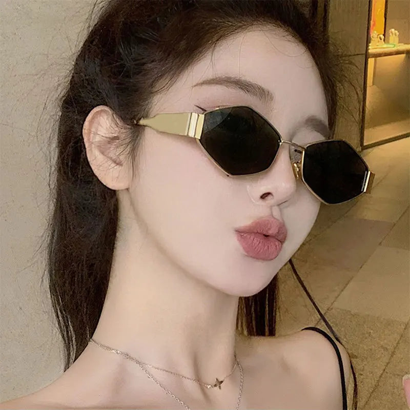 Vintage Special-Shaped Sunglasses Women Men Square Sun Glasses Female Retro Polygon Sunglasses for Male Eyeglass Eyewear