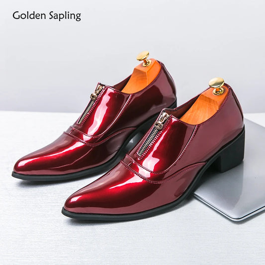 Golden Sapling Wedding Shoes for Men Fashion Party Oxfords Leisure Men's Formal Shoe Elegant Heels Casual Business Male Loafers