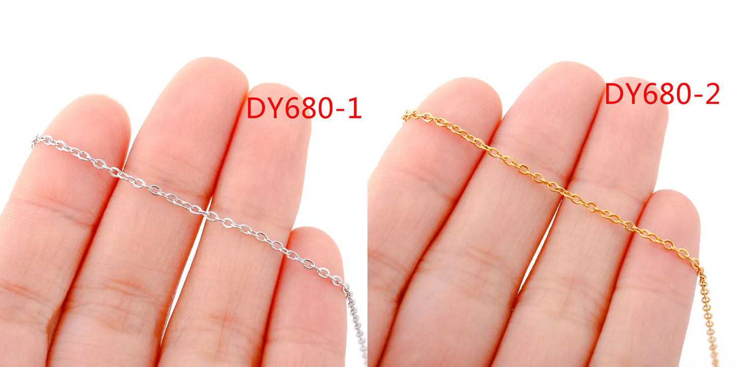 5pc 18K Gold Color PVD Plated Stainless Steel Cuba Cross O Ripple Twisted Chain Necklace Adjustable Chain DIY Necklace Wholesale