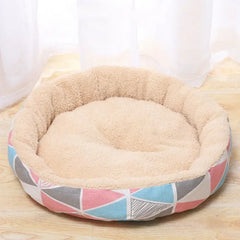 Round Dog Bed House Dog Mat Long Plush Cats Nest Dog Basket Pet Cushion Soft