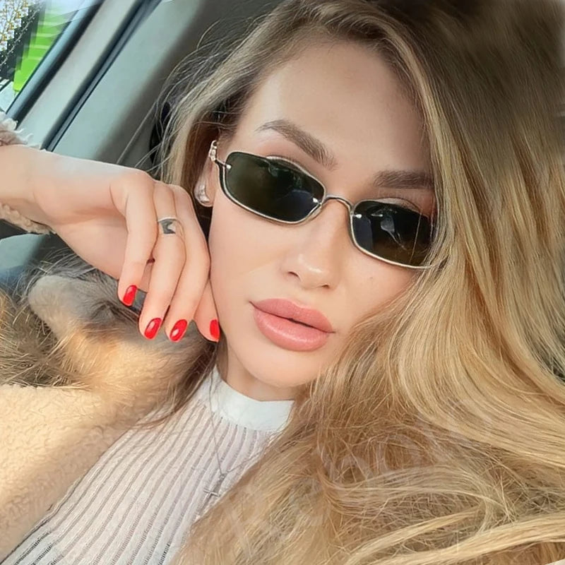 Women's Sunglasses Luxury Brand Metal Half Frame Sunglasses
