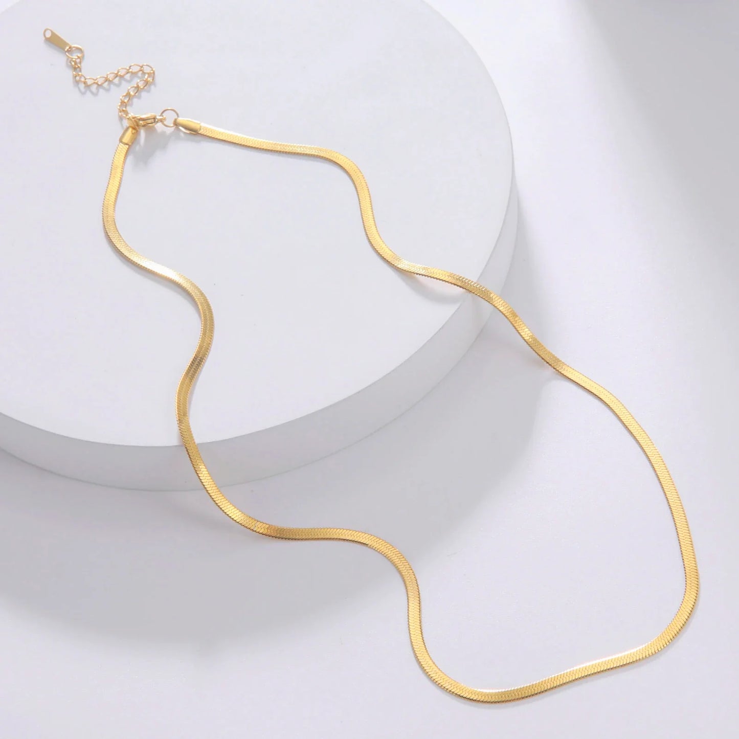 Skyrim Stainless Steel Snake Chain Necklace for Women Men Gold Color Herringbone Choker Neck Chains 2026 Trend Jewelry Gift Hot