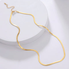 Skyrim Stainless Steel Snake Chain Necklace for Women Men Gold Color Herringbone