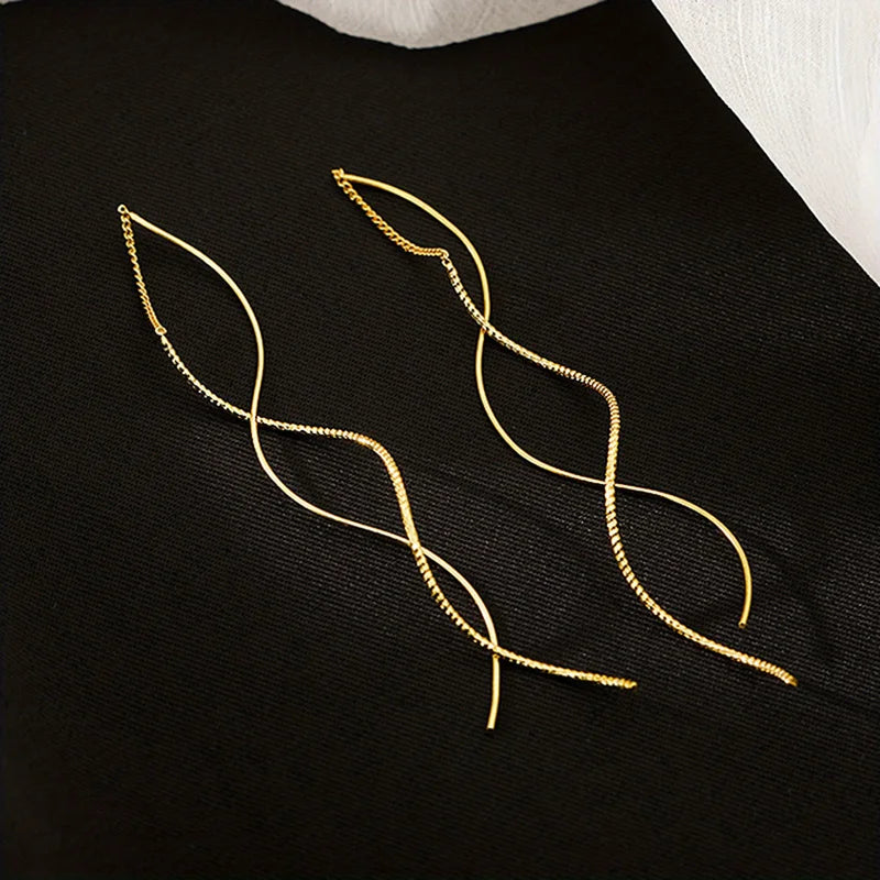 EVISPOL Long Tassel Earlines Fashion Dangle Earrings Before & After The Wave Design Suitable for Christmas Halloween Women Gift